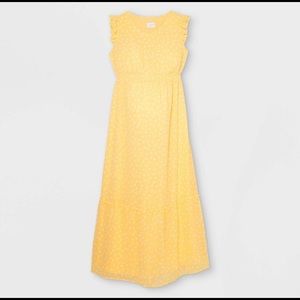 Yellow Polka Dot Maternity Dress